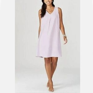 J.Jill Love Linen Pale Orchid A Line V Neck Swing Dress XS